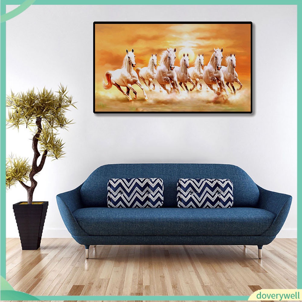 (Doverywell) Running Horses Canvas Painting Wall Living Room Picture ...