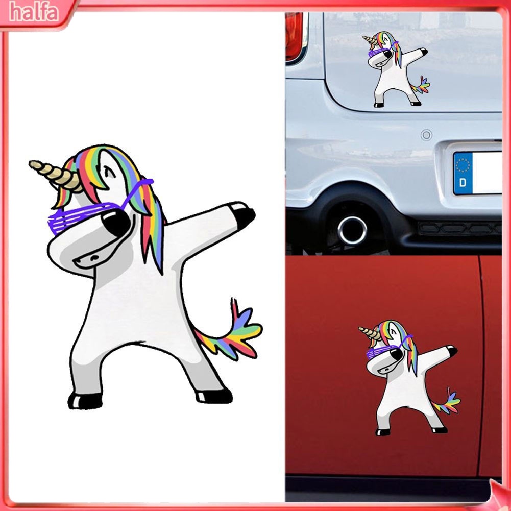 Halfa Funny Colorful Unicorn Car Truck Window Body Decal Reflective Sticker Decoration Shopee 