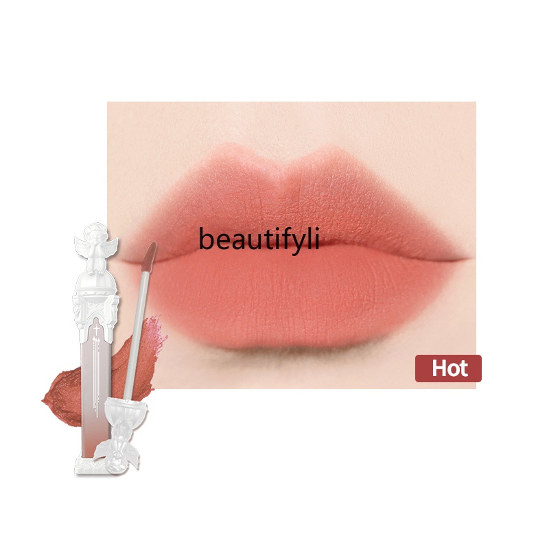yj Flower Know Angel Lip Lacquer Matte Lipstick Velvet Lip Mud Students Show White Milk Tea ...