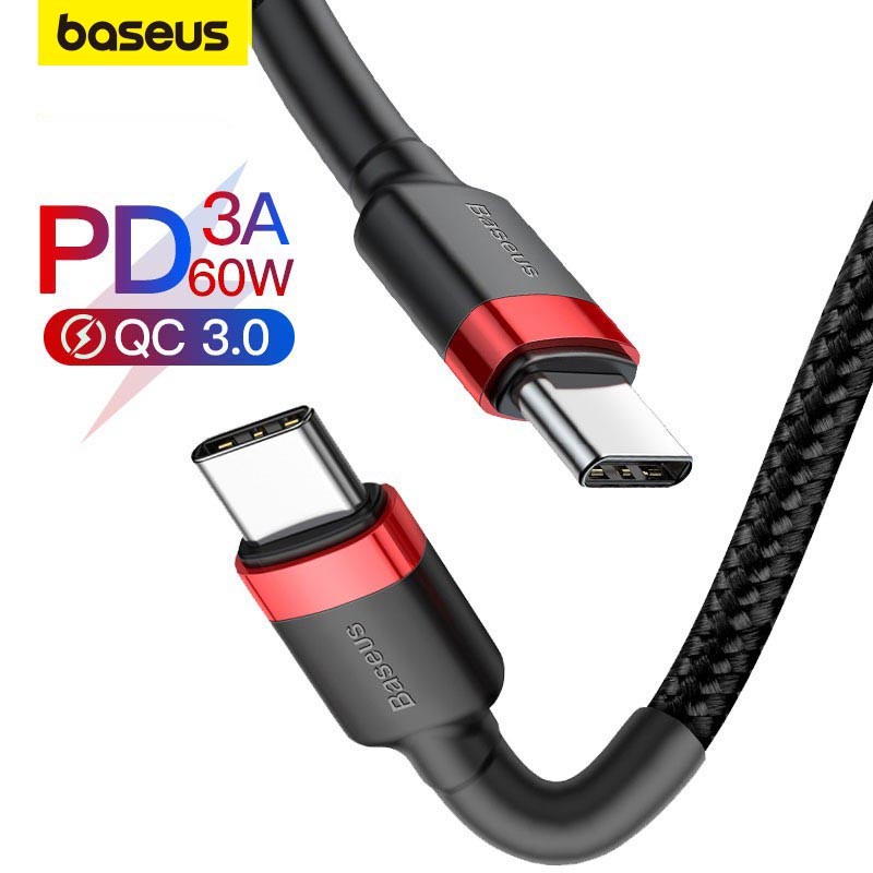 Baseus USB C to USB Type C Cable for Xiaomi Redmi Note Pro Quick Charge  PD 60w Fast Charging for MacBook Pro Charge Cable