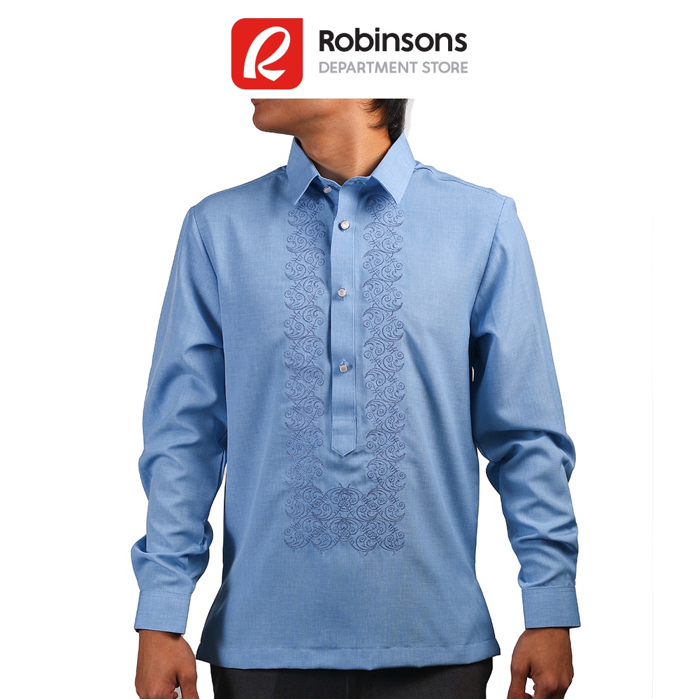 Executive Men's Embroidered Longsleeves Office Barong (Sky Blue ...