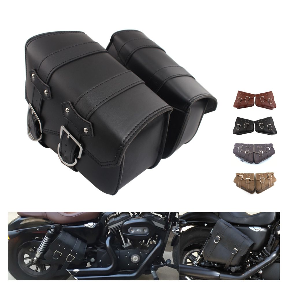Motorcycle Leather Saddle Bag Swingarm Solo Bag Tool Side Bags For