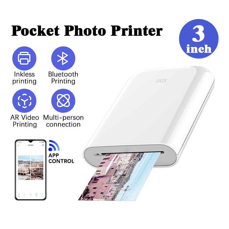 Xiaomi Mi Pocket Photo Printer (Inkless Printing, AR Video & Audio ...