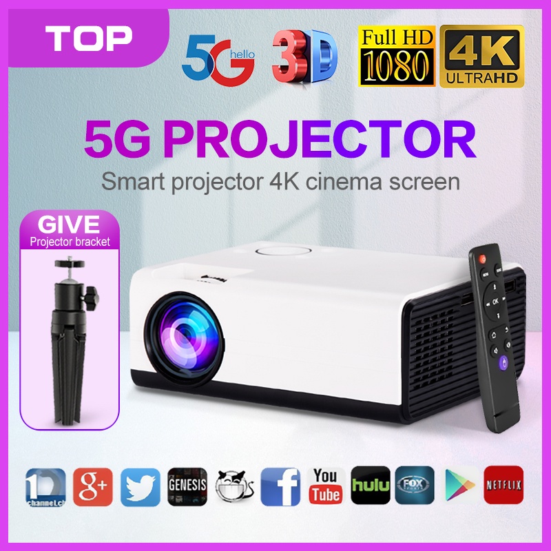 Clearance sale】Projector Android 9.0 LCD 1080P HD Dual 5GWIFI with