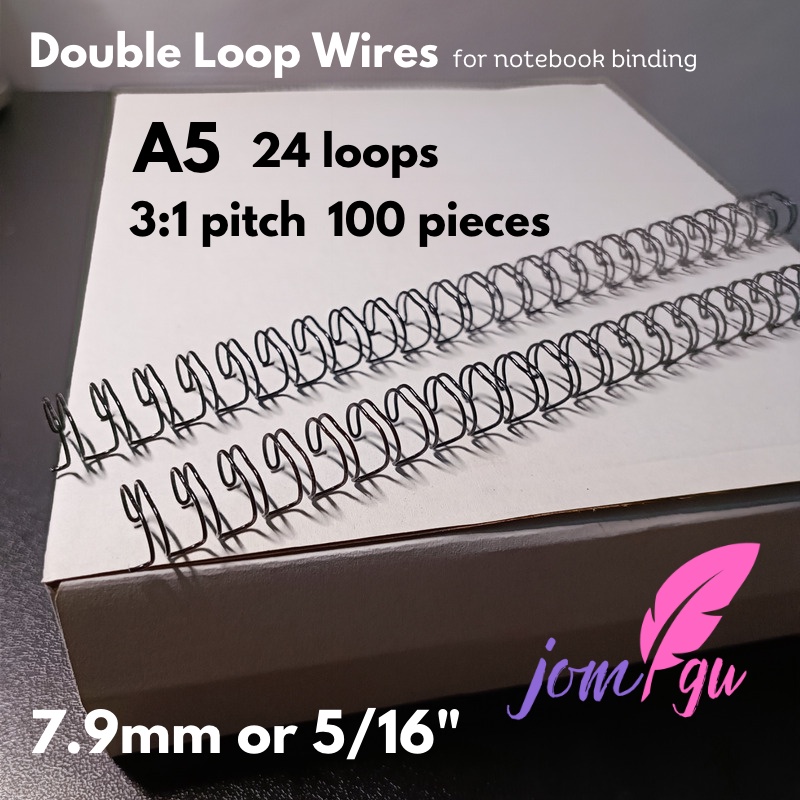 Double Loop Wires for Binding Notebooks A5size pitch 31 24 Holes 7