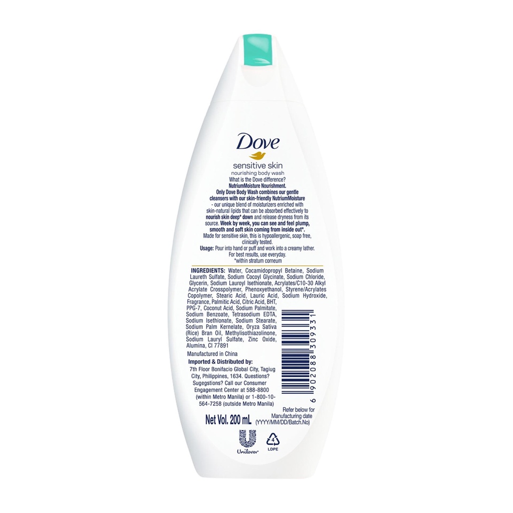 Dove Body Wash Sensitive Skin 200ml | Shopee Philippines