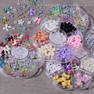 12 Grids White Rhinestones Nail Art Decoration Flat Back Crystal  Rhinestones Mixed Sizes DIY Glass Manicure Accessories Nail Supplies for  Salon Design