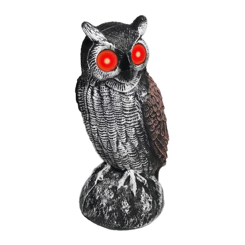 YMCX Fake Owl Scarecrow Decoy Horned Owl Scarecrow Sculpture Bird