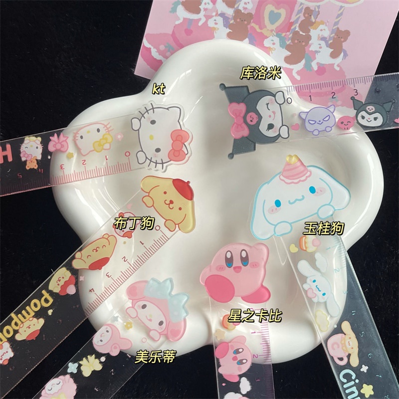 dc7r Cute 15cm Transparent Acrylic Ruler Cartoon Hello Kitty Sanrio ...