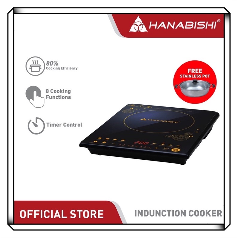 Hanabishi Induction Cooker HIC200 with free Stainless pot by Smart
