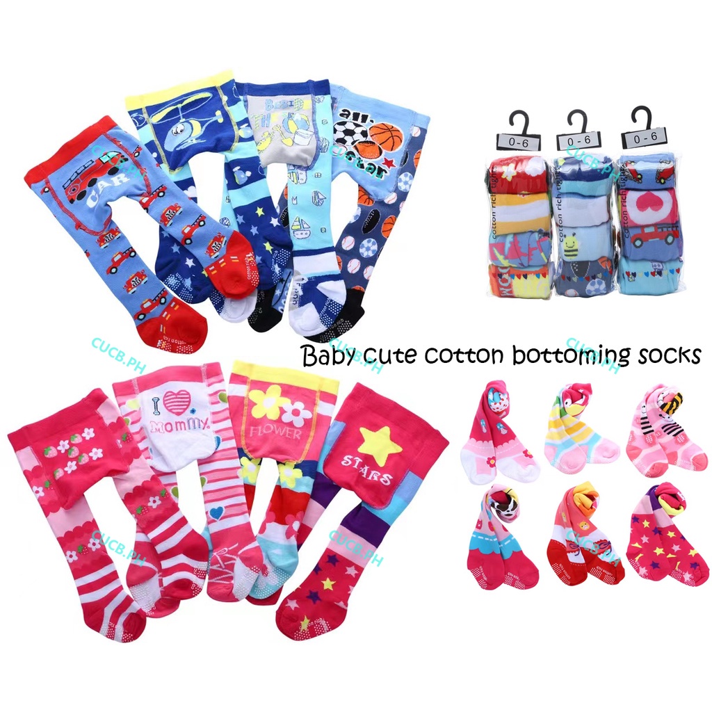 Baby Cute Onepiece Socks Baby Cartoon Cotton Nonslip Tights Leggings