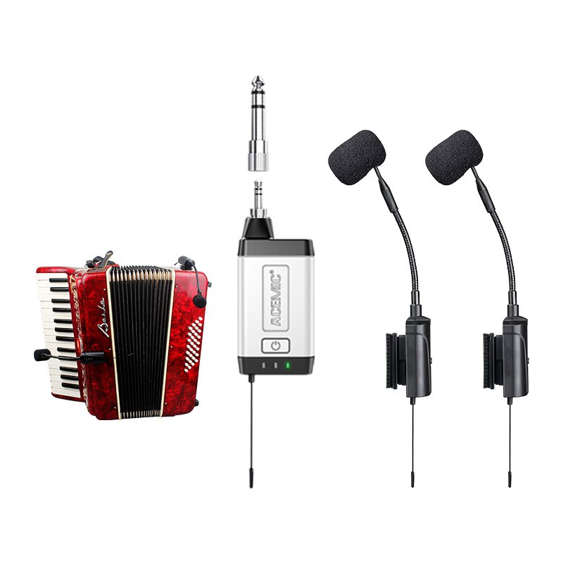 ACEMIC Q2/AT-5S Wireless Dual Accordion Microphone System | Shopee ...