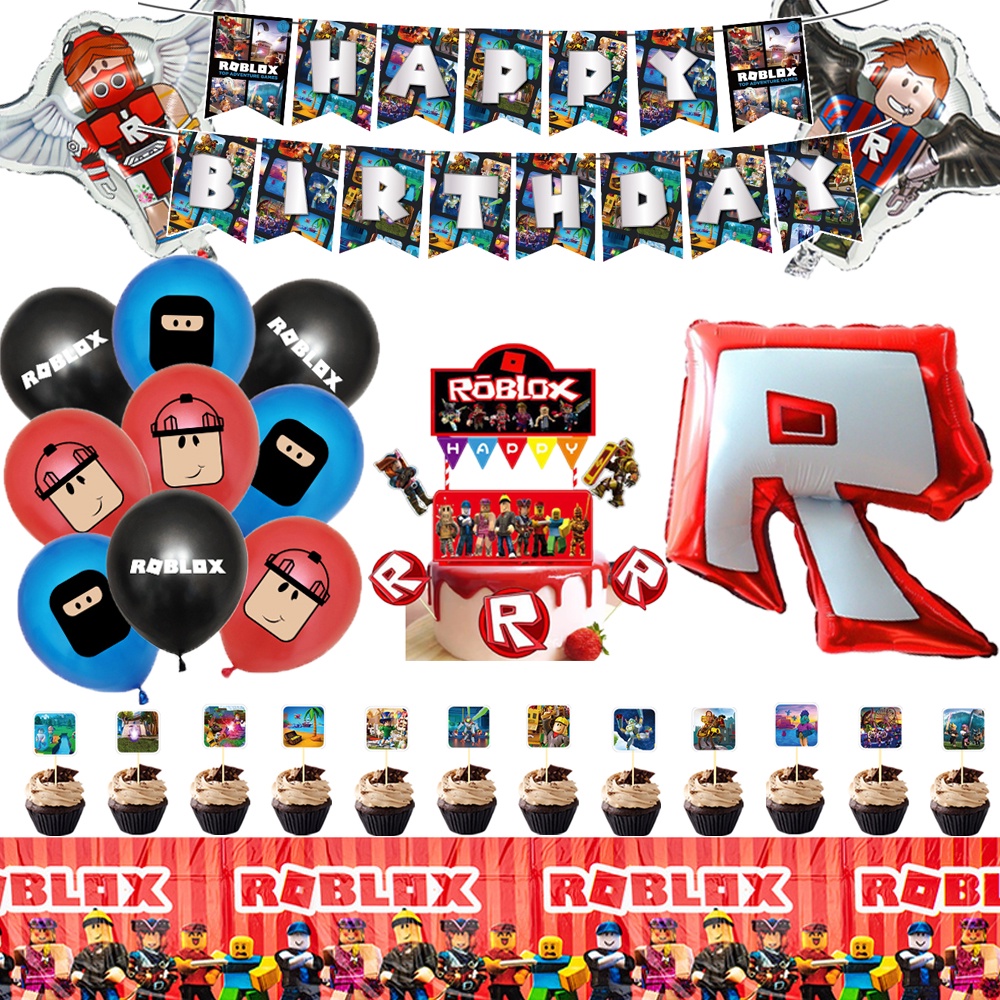 Robloxs Theme Banner Balloons Robloxs Lootbags Cake Topper Robloxs ...