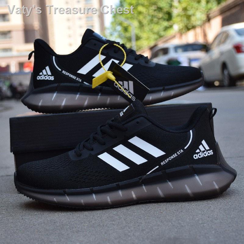 Adidas running shoes Low Cut black white men s shoes leisure