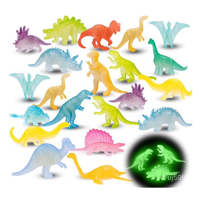 Mini Dinosaur Figures Toys Glow In the Dark Small Plastic Dinosaur Toy ...