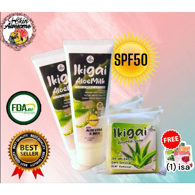 2*Ikigai Aloemilk Lotion & 2 Ikigai Aloemilk Soap Scar Lightening