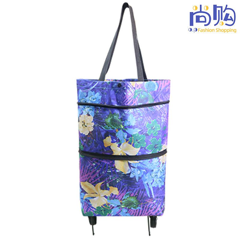 Grocery Shopping Cart Tug Bag Supermarket Trolley With Wheels ...