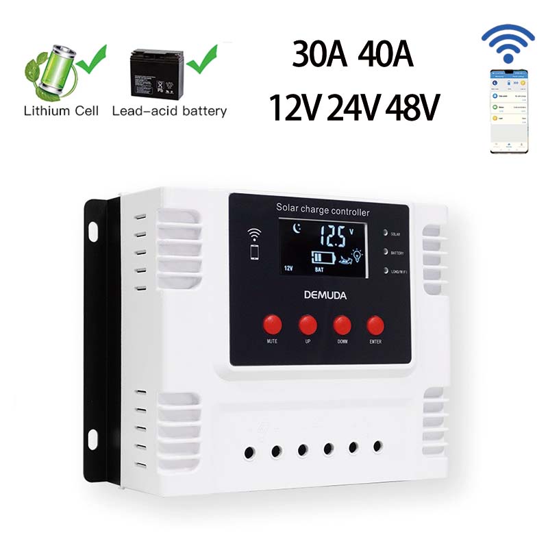 WIFI 30A 40A 50A 60A Solar Charge Controller 12V 24V 48V APP Monitor PV ...
