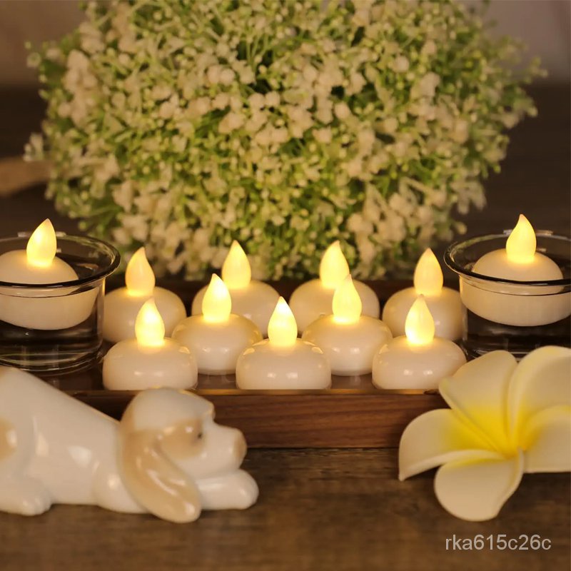 20Pcs Flameless Floating Tea Lights Waterproof LED Candles Light
