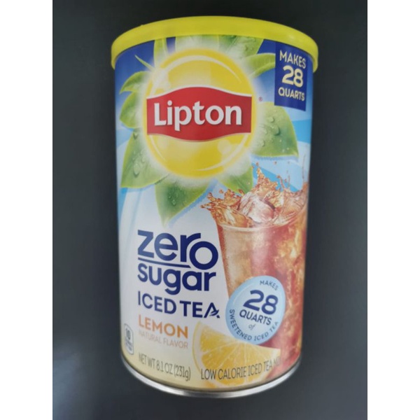 ♗Lipton Iced Tea Lemon Zero Sugar Makes 28Quarts 8.1Oz (231g) Shopee