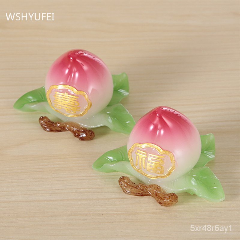 BS1Pc Chinese Resin Sculpture Ornament Home Buddha Hall Peach