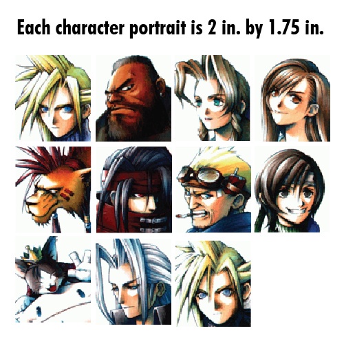 Final Fantasy VII Final Fantasy 7 FF7 FFVII Character Portrait Menu ...