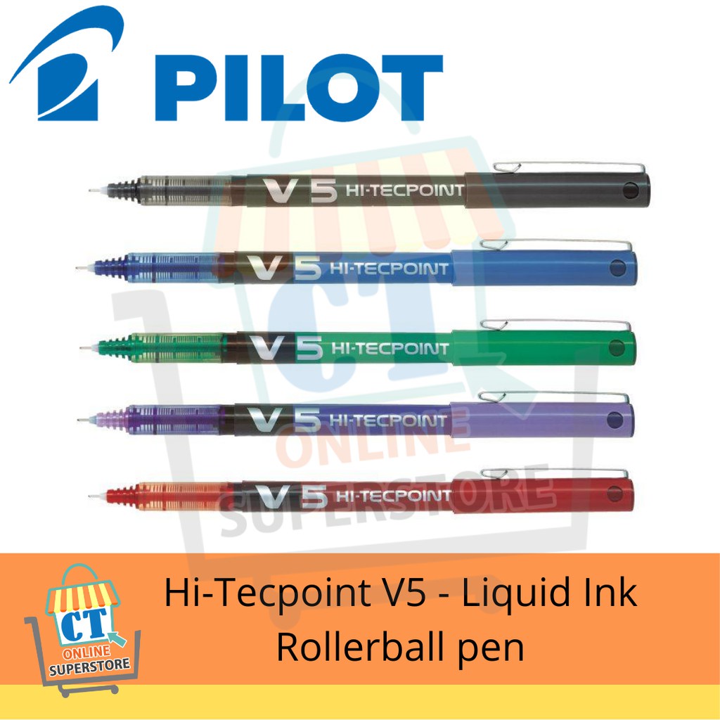 Pilot HiTecpoint V5 Liquid Ink Rollerball Pen Ballpen Sign Pen (Per 1pc Per Color) Shopee
