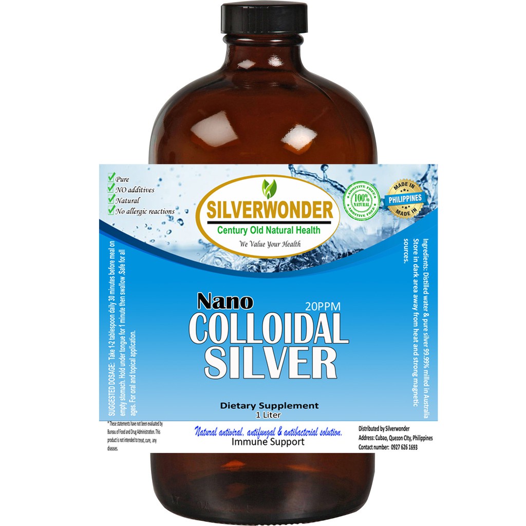 1L Silverwonder Nano Colloidal Silver - Immune Support / Antimicrobial ...