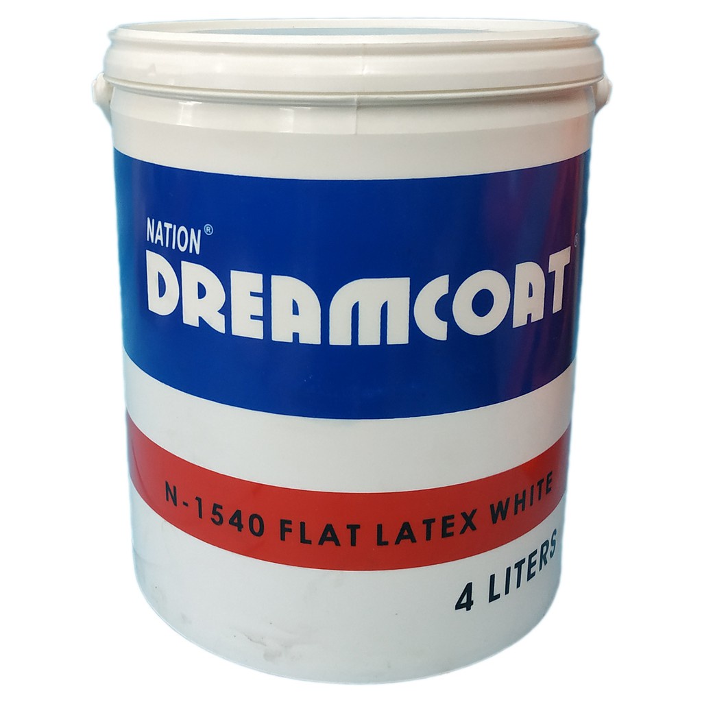 NATION DREAMCOAT LATEX PAINT WHITE 4 LITERS / 1 GALLON FLAT LATEX