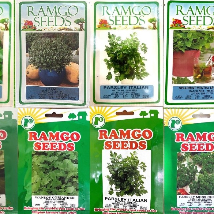 ﺴRamgo Herb Seeds Pouch Arugula Thyme Parsley Basil Coriander | Shopee ...