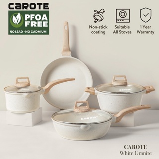 NEW 8 Pcs Non Stick Cookware Set Green Granite Carote Nonstick Pots and Pans  Set