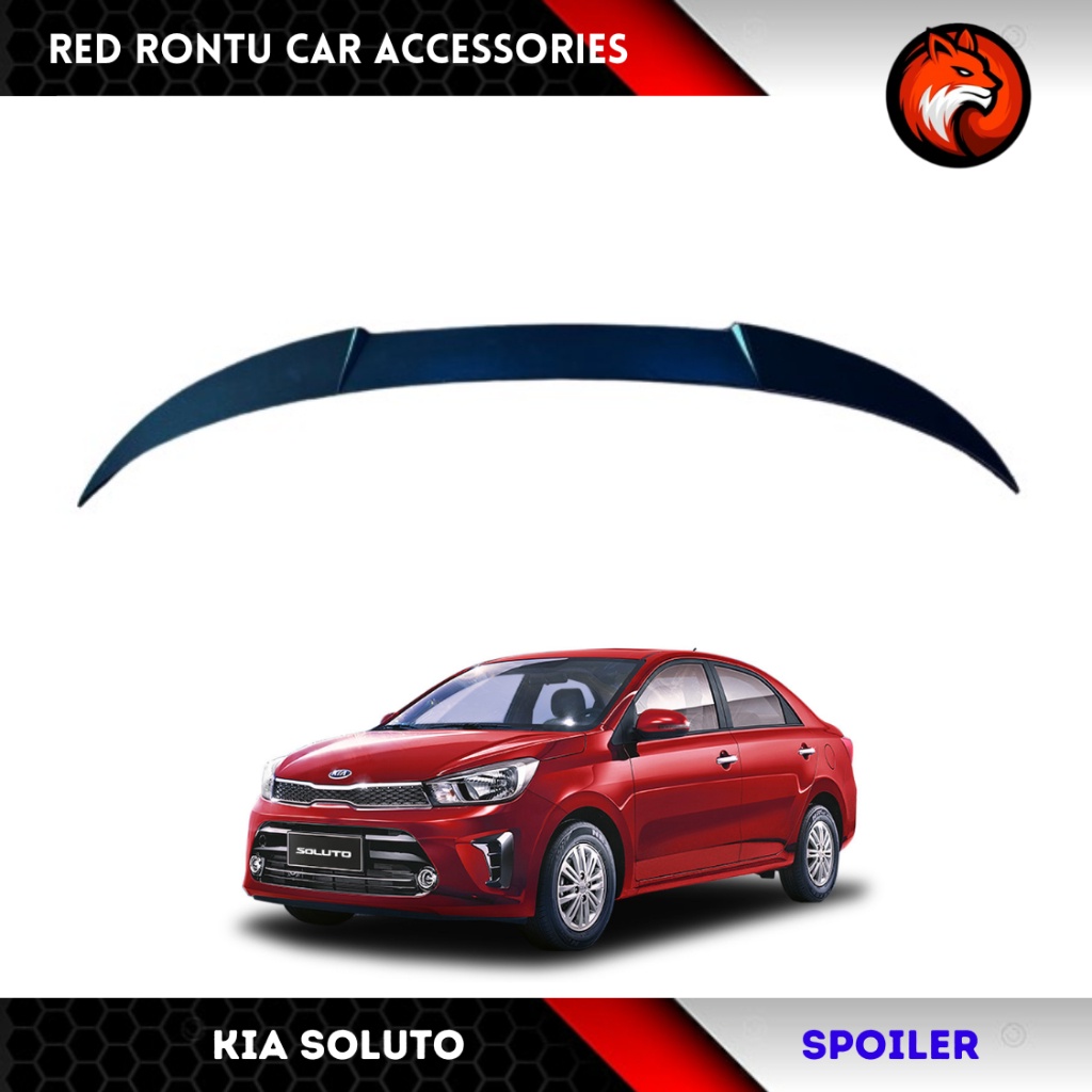 ☬Kia Soluto Rear Wing Spoiler (Ducktail) - Body Kit (Matt Black ...