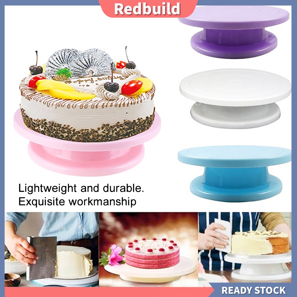 (redbuild) 28cm Plastic Turntable Cake Decorating Rotating Stand Rack