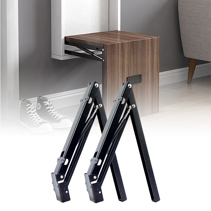 2pcs Folding Seat Stool Bracket Hinge Cold Rolled Steel Conceal Wall
