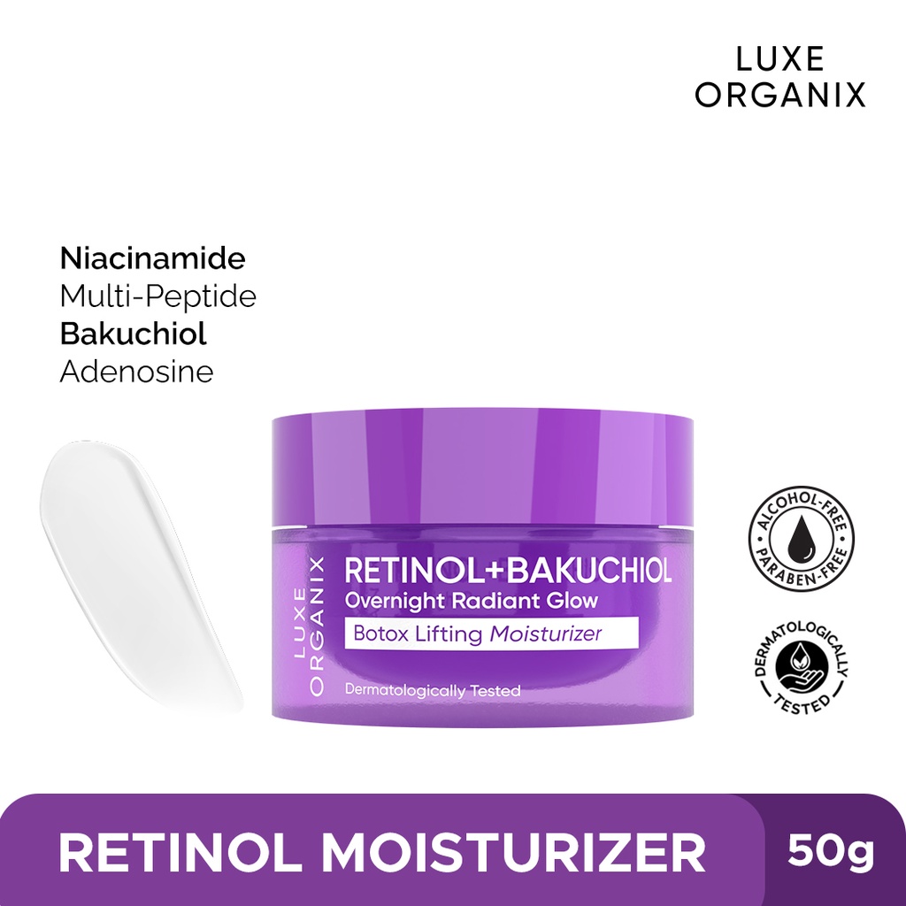 Luxe Organix Retinol + Bakuchiol Overnight Radiant Glow Botox Lifting ...