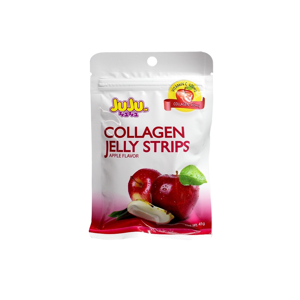 JUJU COLLAGEN JELLY STRIPS STRAWBERRY FLAVOR 45g (Jelly Candies)