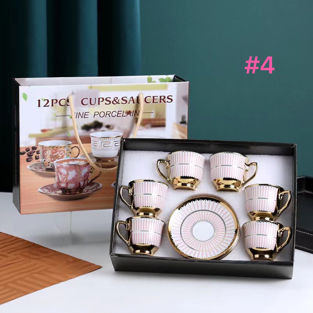 NEW Elegant Medieval Fairytale 6 cups 6 saucers Teacups Gift Box Set ...