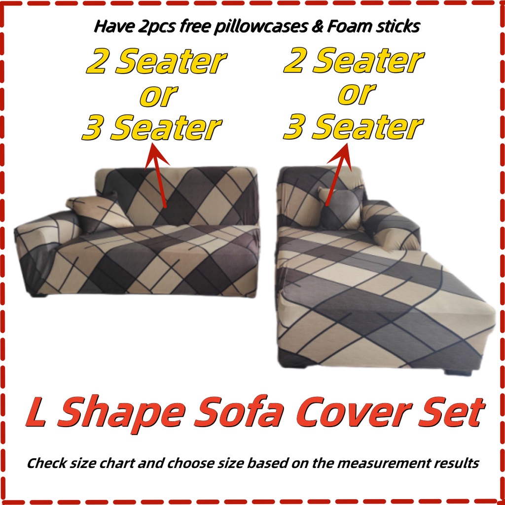 L Shape Sofa Cover Set 2 Pcs Seat Cover Living Room Home Furniture Cover L Shape Sofa Protector