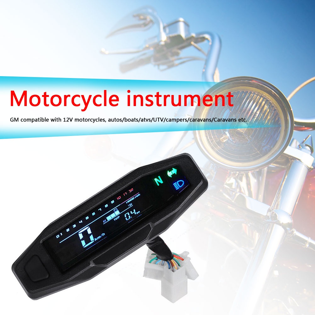 Mini Universal Motorcycle Speedometer Odometer Tachometer RPM Fuel ...