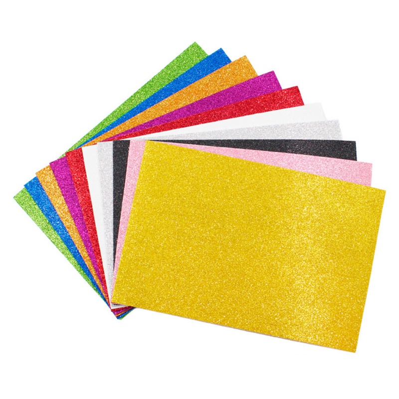 BYRA 10 Pcs A4 Glitter Foam Papers Cardstock Sponge Foam EVA Paper ...