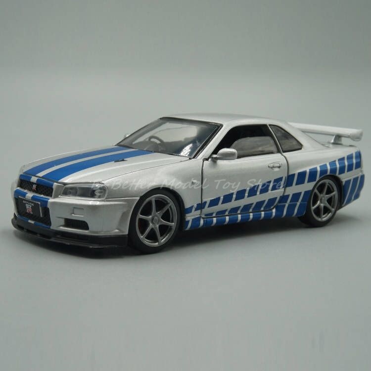 feg2 1:32 Diecast Car Model Toy Skyline GT-R R34 Replica Pull Back With ...