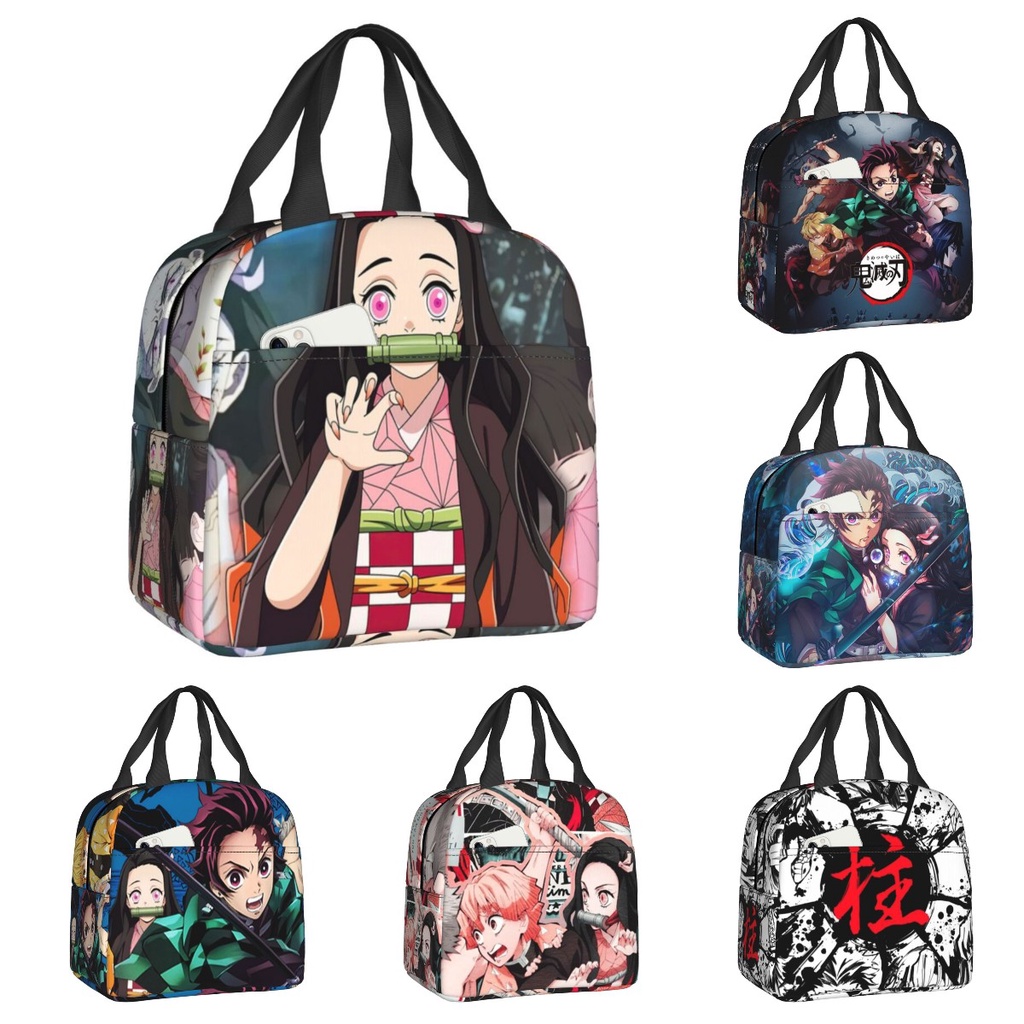 VQ6Q Demon Slayer Nezuko Lunch Boxes Women Kimetsu No Yaiba Cooler