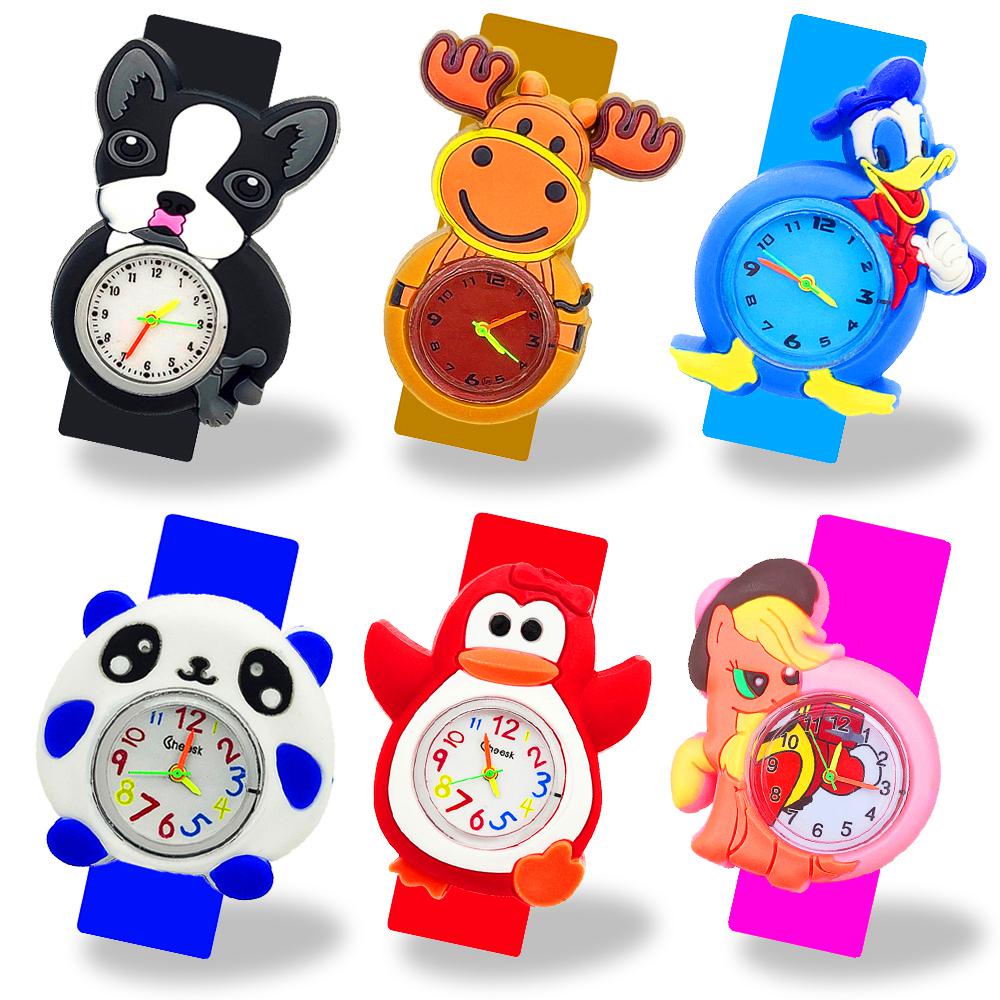 GQ6S Cartoon Panda Children Watch for Girls Boys Baby Toy 3d Deer