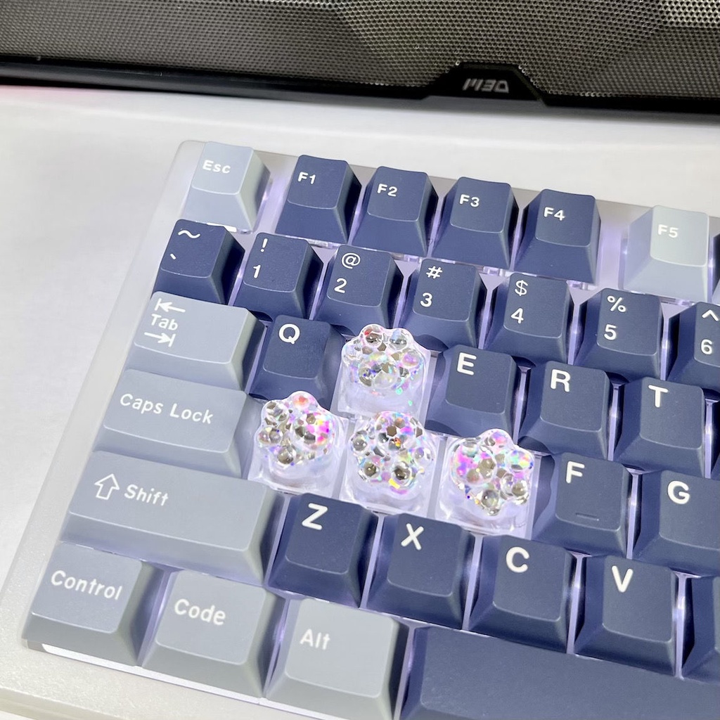 Original Strobe Laser Light Translucent Cat Claw Keycap Cross Axis