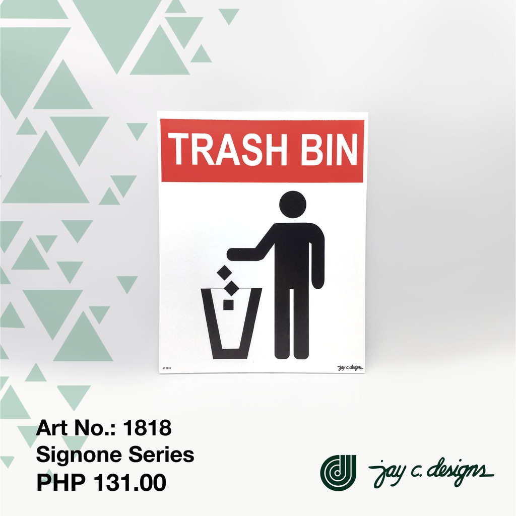 ☍Jay C. Designs Vinyl Sign Trash Bin Signage 1818 Shopee Philippines