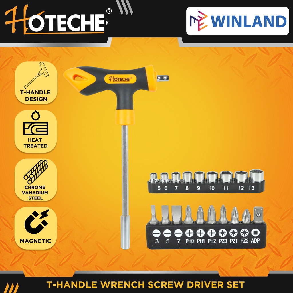 Hoteche by Winland 20pcs THandle Wrench Screw driver Set Screwdriver