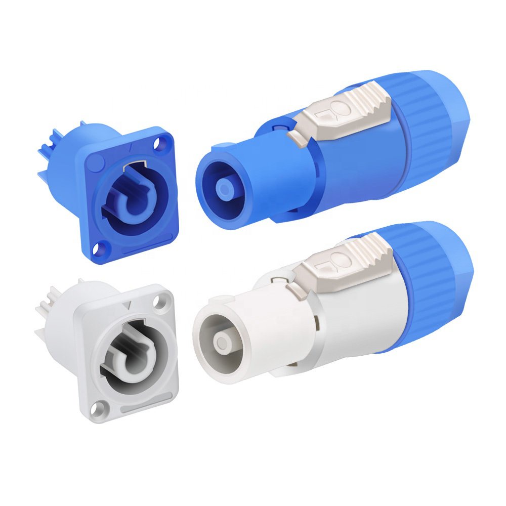 Powercon Connector Powercon Lockable Cable Connector + Chassis Socket ...
