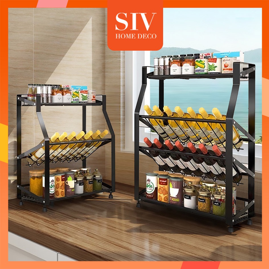 Siv 3 Tier 4 Spice Rack Condiment Seasoning Storage Organizer For ...