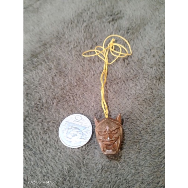 hannya mask charm made of wood vintage charm mask for good luck pa rin