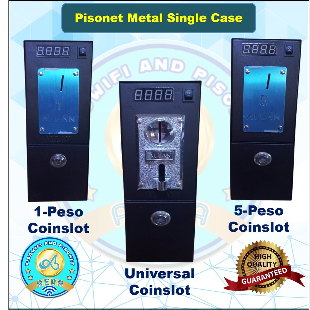 Single Slot Coin Box Timer Machine Metal body 1Peso/Universal Allan Timer 4 digits w